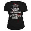 Shieldmaiden, Viking, Norse, Gym t-shirt & apparel, Calm Mind Strong Heart Violent Hands, Back