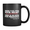 Trump Patriotism Not Prejudice Mug BLACK